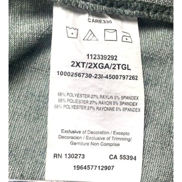 ATG Wrangler Men's 2XT Green & White Plaid Flannel Long Sleeve Regular Fit - Picture 12 of 12